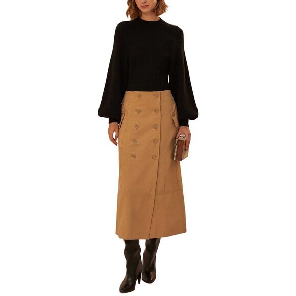 Farm Rio Womens Midi Skirt, Brown - Picture 3 of 4